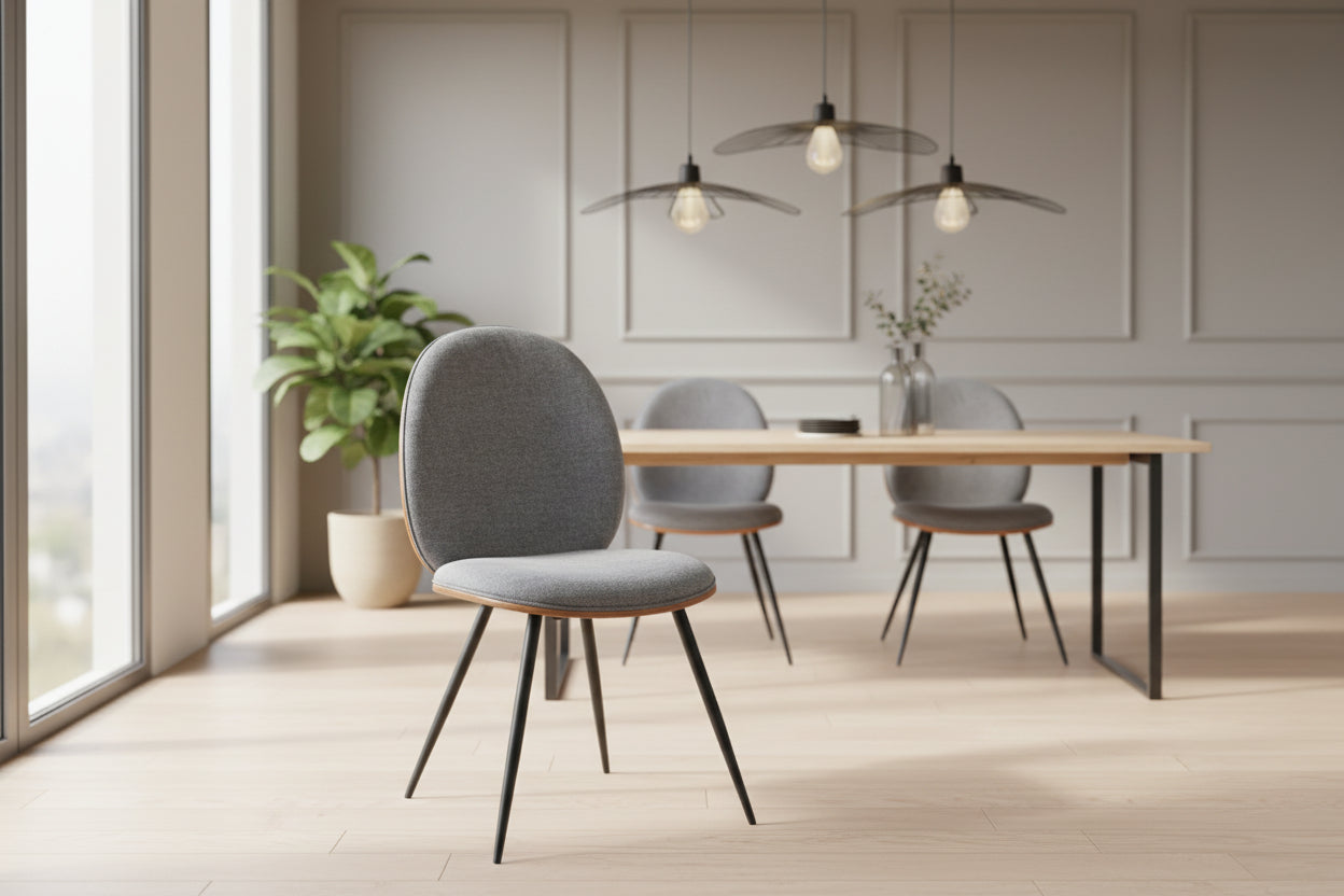 Стол Nerezy със сив плат, 57.5x48x88см