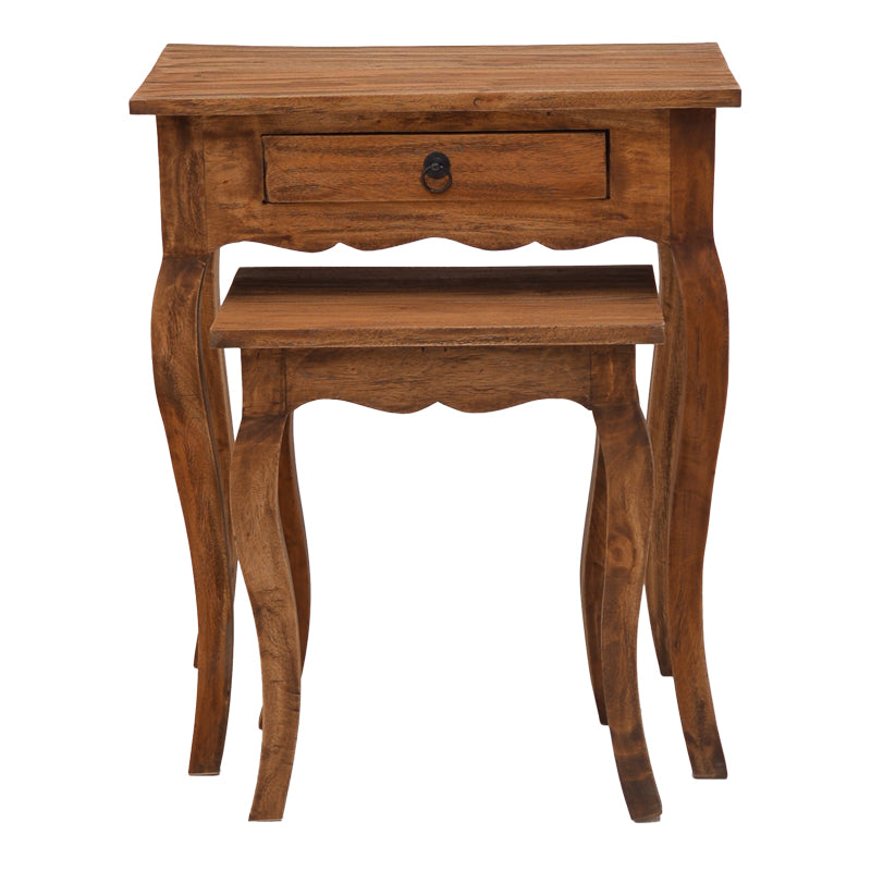 Помощна маса Nesto комплект от 2 естествено антично махагоново дърво