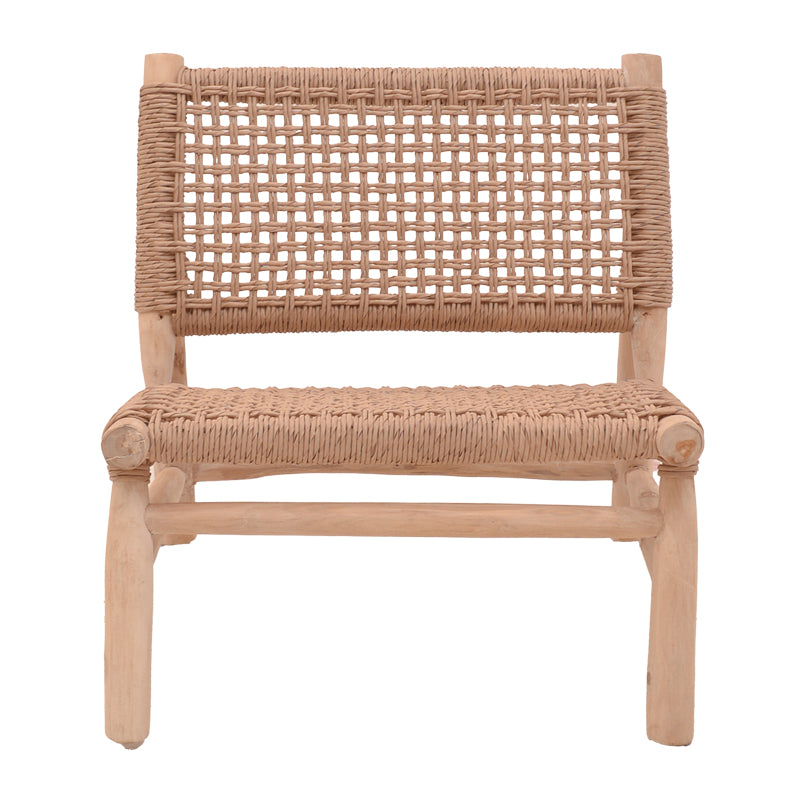 Wanderlene кресло естествен цвят тиково дърво и въже 67x79x68cm