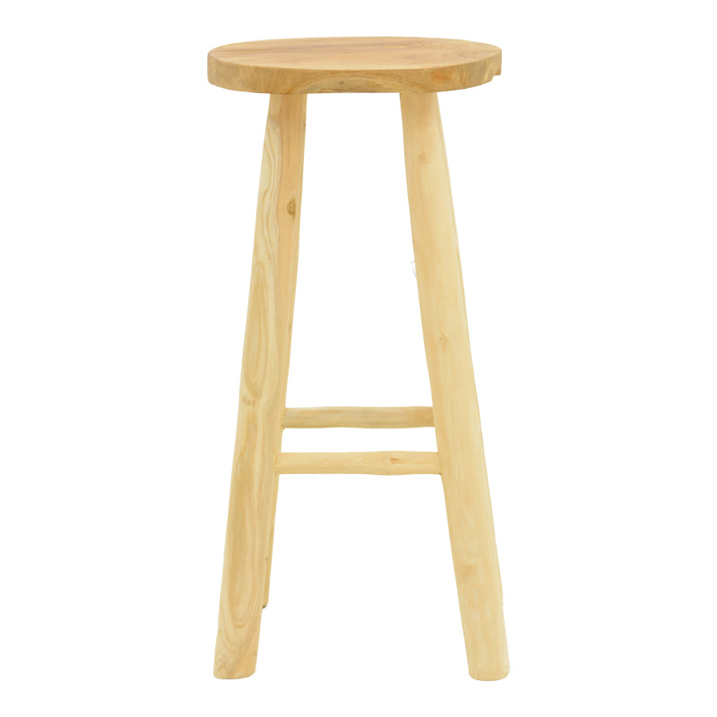 Бар стол Nusiwo от тиково дърво в естествен нюанс d35x70см