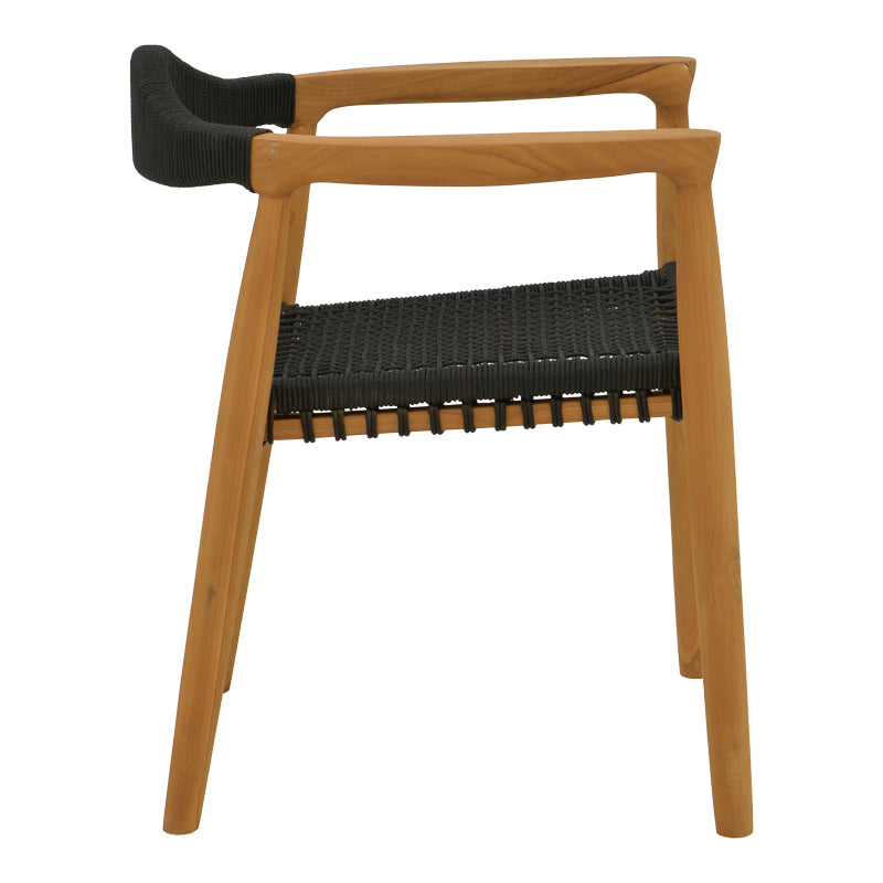 Трапезна маса 7бр. Ganny-Colen тиково дърво в естествено-черен нюанс Φ150x75см