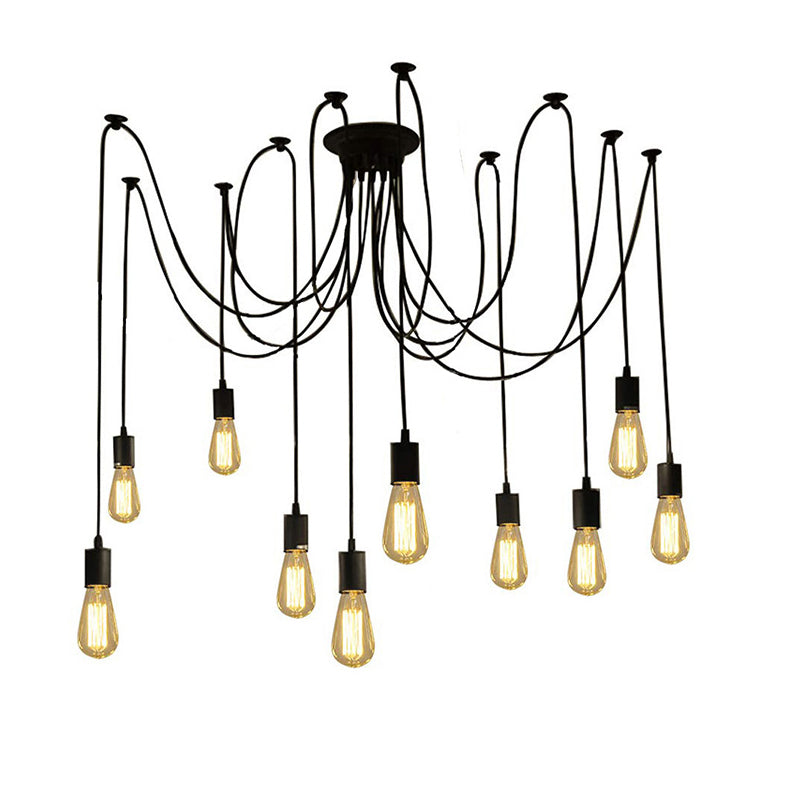 Многофункционален плафон Merdine черен метал-стъкло