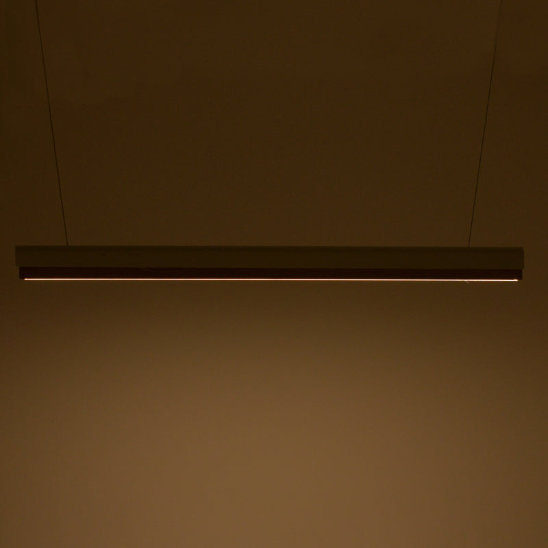 Плафонна led лампа Rafmole бял метал-дърво 120x7.5см