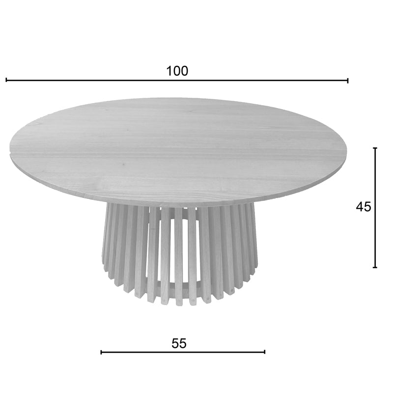 Холна маса Kenda mindi в естествен нюанс D100x45см