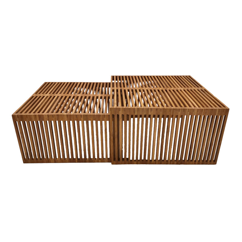 Комплект маса Tinnie I от 2 тиково дърво в естествен нюанс