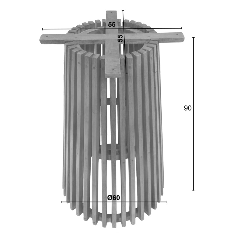 Основа за бар маса за вътрешна употреба Galy mindi wood в естествен нюанс D60x90cm