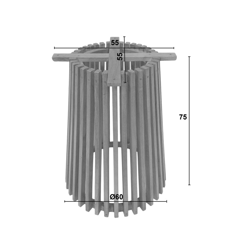 База за маса за вътрешна употреба Galy mindi wood в естествен нюанс D60x75cm