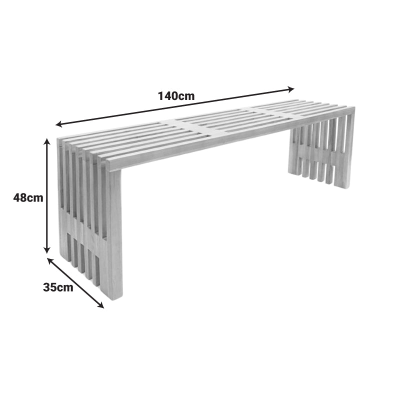Пейка Zen от тиково дърво в естествен цвят 140x35x48см