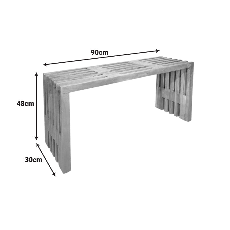 Пейка Zen от тиково дърво в естествен цвят 90x30x48см