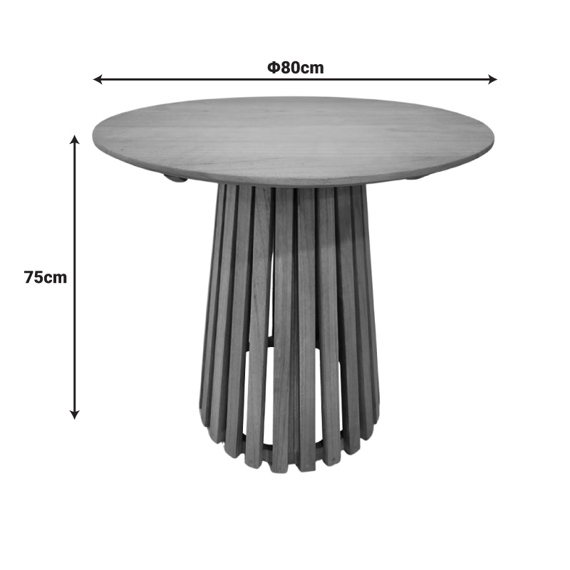 Дървена маса Kenda mindi дърво в естествен цвят d80x75см