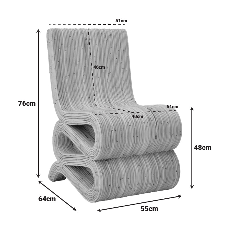 Кресло Favorsy ратан в естествен цвят 65x52x90см