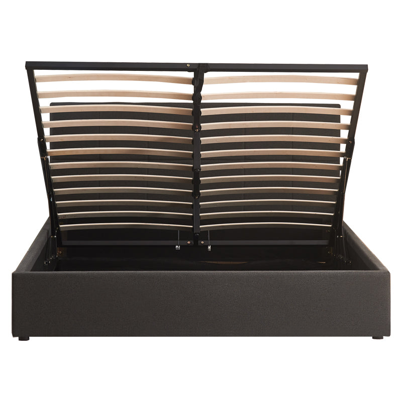 Двойно легло с място за съхранение Zamblene плат антрацит 160x200см