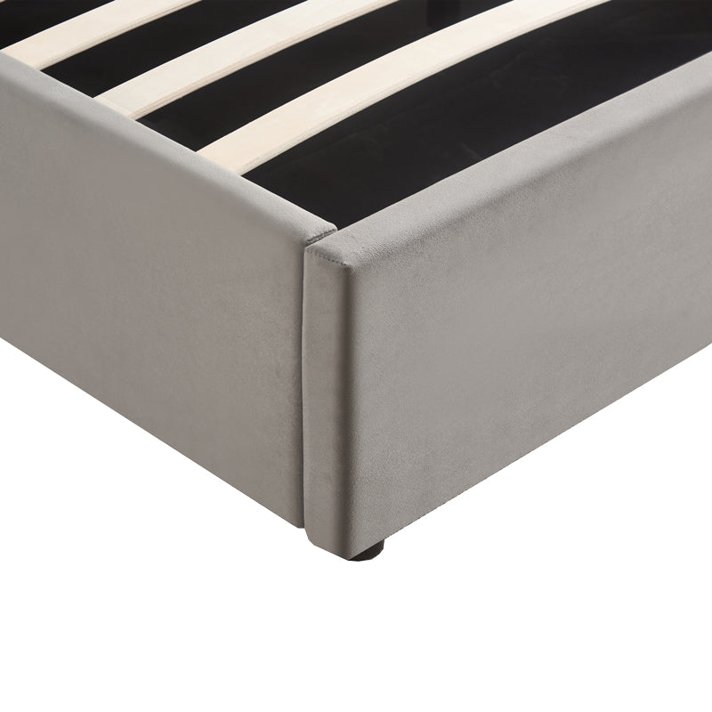 Двойно легло с място за съхранение Zamblene сиво кадифе 160x200см