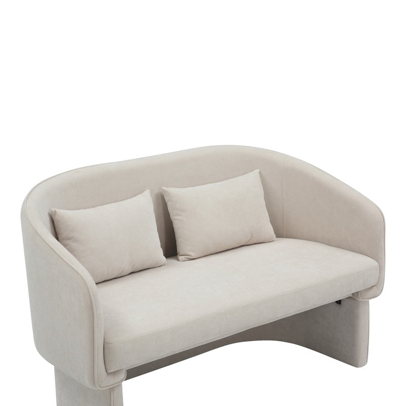 Двуместен диван Playmob бежов плат 128x65x79см