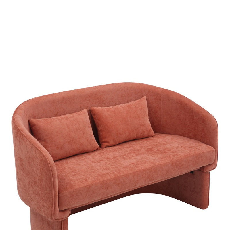 Двуместен диван Playmob дамаска в керемиден нюанс 128x65x79см