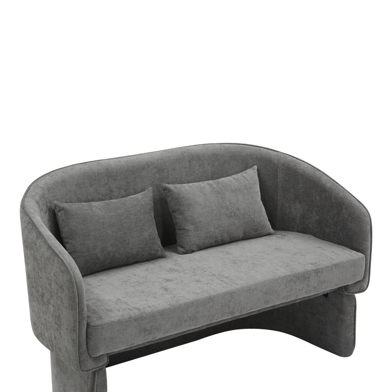 Двуместен диван Playmob сив плат 128x65x79см