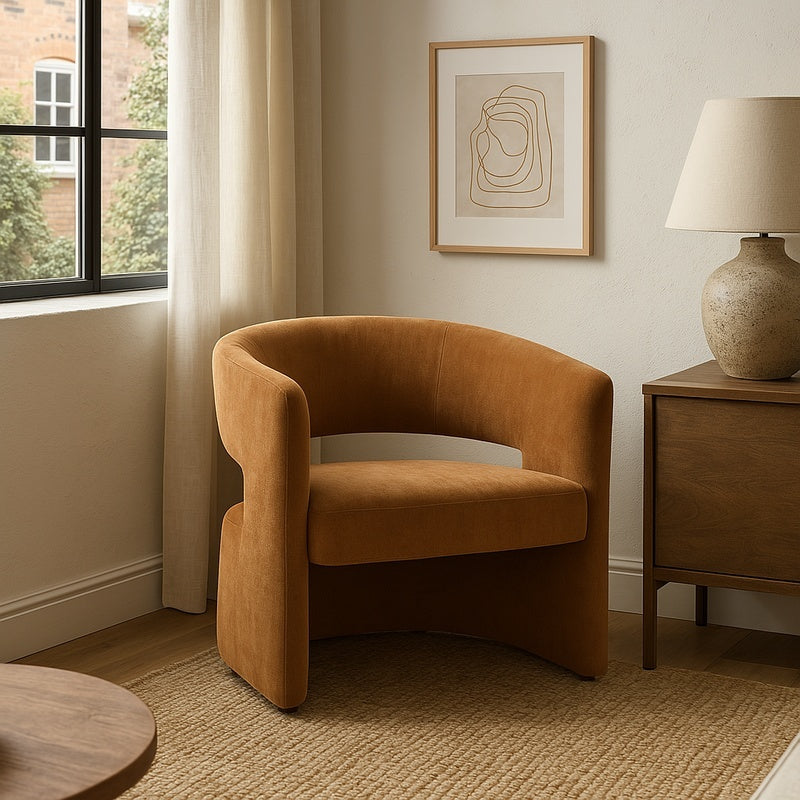 Фотьойл Leicy плат в кафяв нюанс 69x63x76.5см