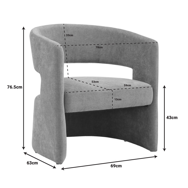 Фотьойл Leicy плат в черен нюанс 69x63x76.5см