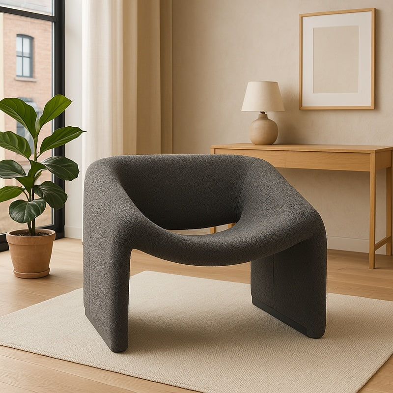 Фотьойл Clous плат букле в цвят въглен 86x77x73.5cm