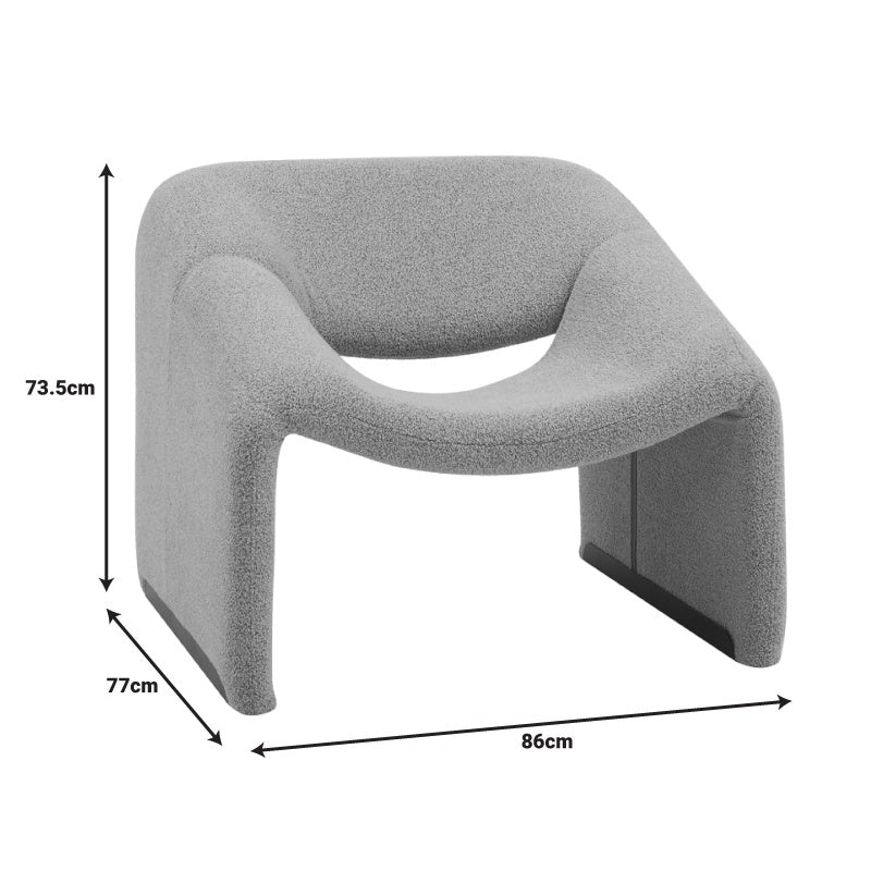 Фотьойл Clous плат букле в цвят въглен 86x77x73.5cm