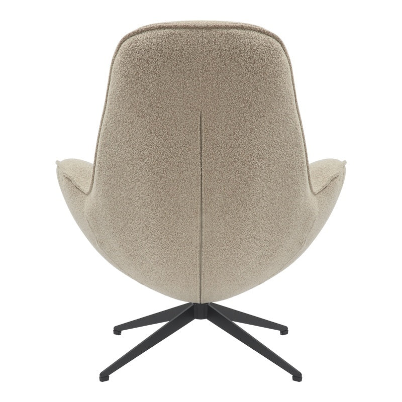 Въртящ се фотьойл Flago плат букле в бежов нюанс 85x88x103.5cm