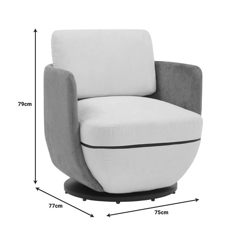 Фотьойл въртящ се Coupa плат в бежов нюанс 75x77x79см