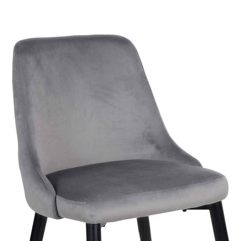 Стол Zedna сиво кадифе с черни метални крака 51x58x84см