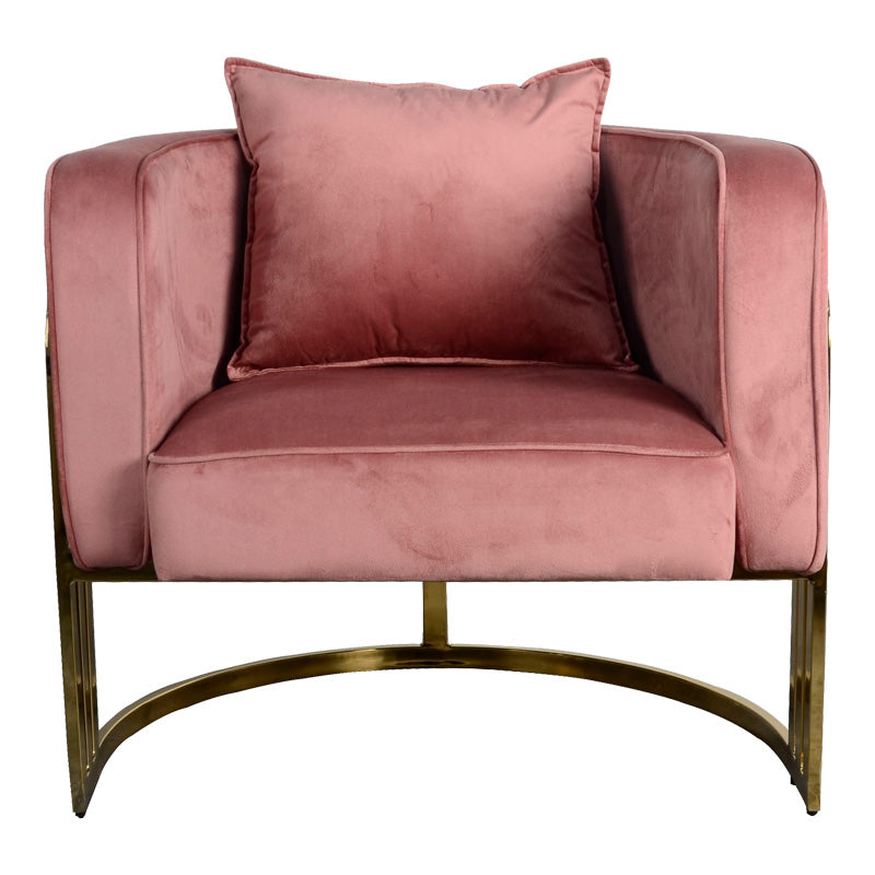 Кресло Roblu златен метал и кадифе в гнила ябълка 72x77.4x70cm