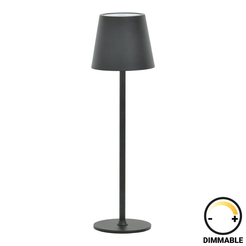 Brave Ι LED сензорна настолна лампа акумулаторна в черен цвят D11.5x37cm