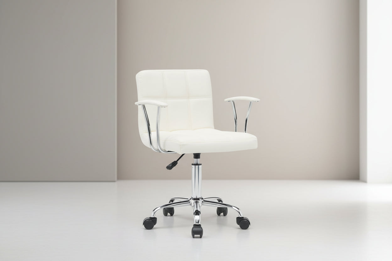 Офис стол Buleco pu бял 56x46x74-86см