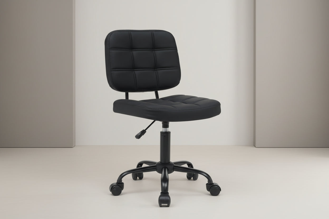 Офис стол Sedia pu черен 50x50x75-85см