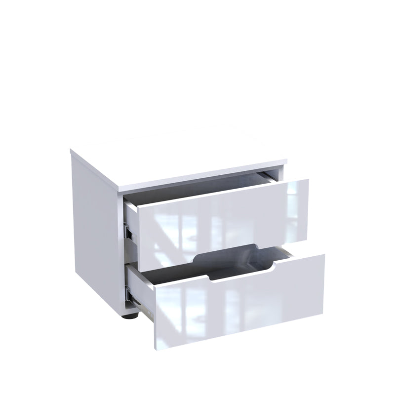 Нощно шкафче Afina мдф в цвят бял гланц 50x35x41см