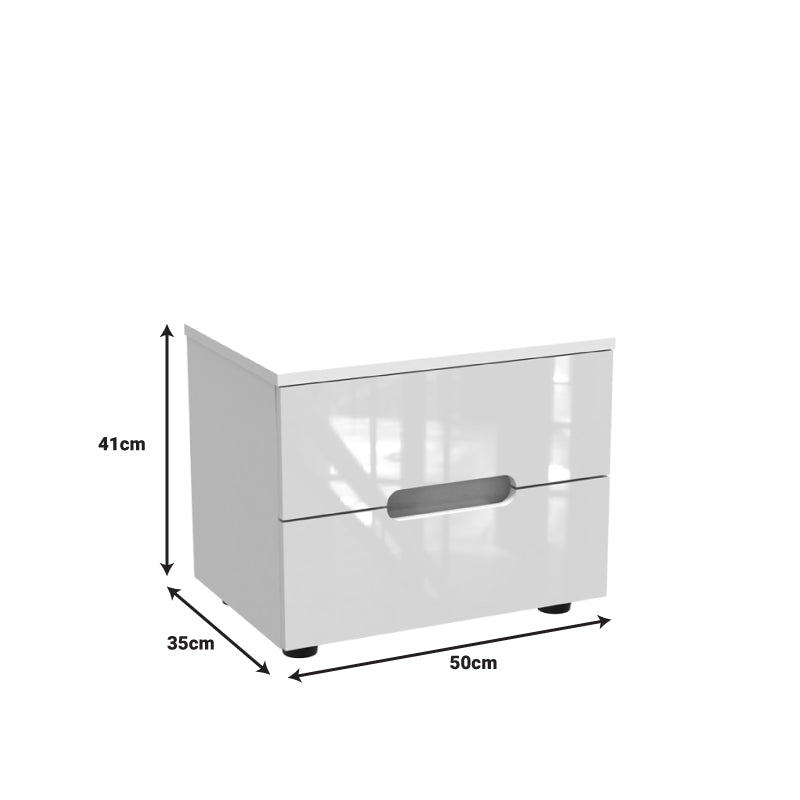 Нощно шкафче Afina мдф в цвят бял гланц 50x35x41см