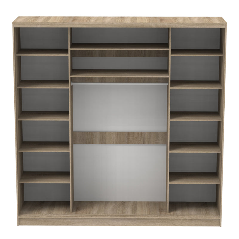 Двукрилен гардероб Aparador I с огледало в цвят сонома 240x60x240см