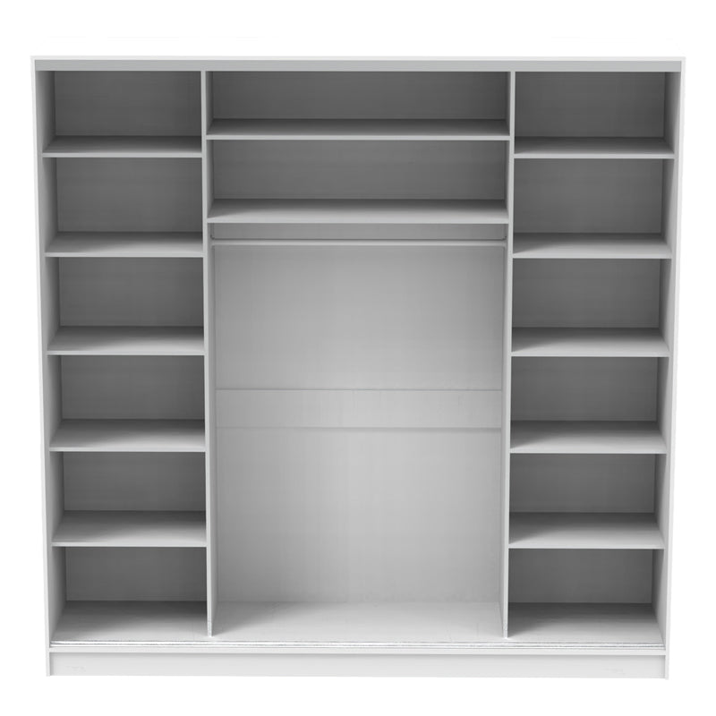 Двукрилен гардероб Aparador I с огледало бял цвят 240x60x240см