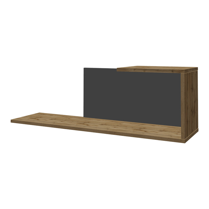 Комплект рафтове за хол Poelfy цвят тъмносив-дъб 170x37.5x42см