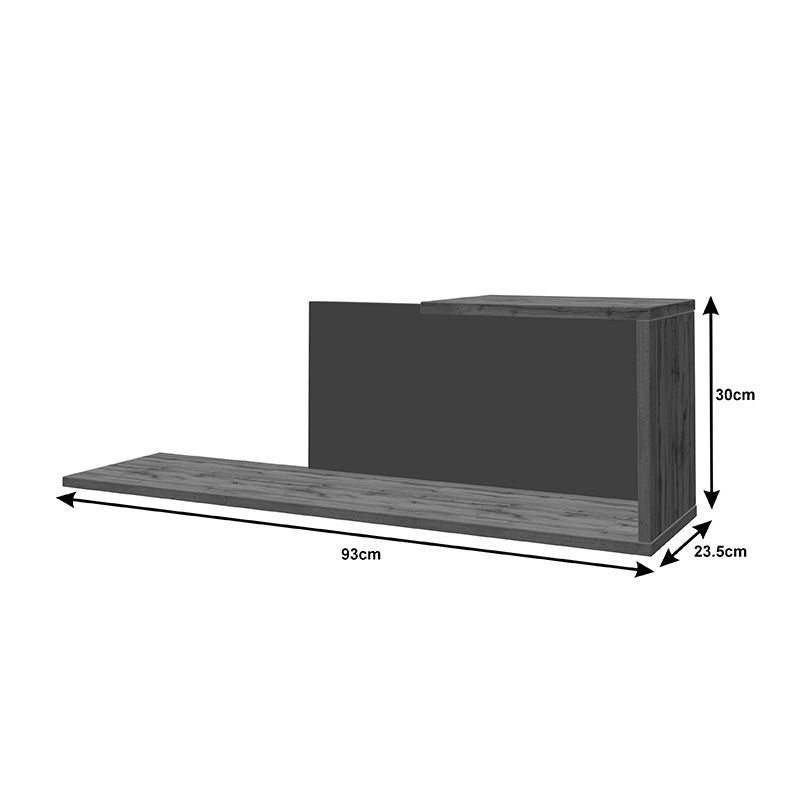 Комплект рафтове за хол Poelfy цвят тъмносив-дъб 170x37.5x42см