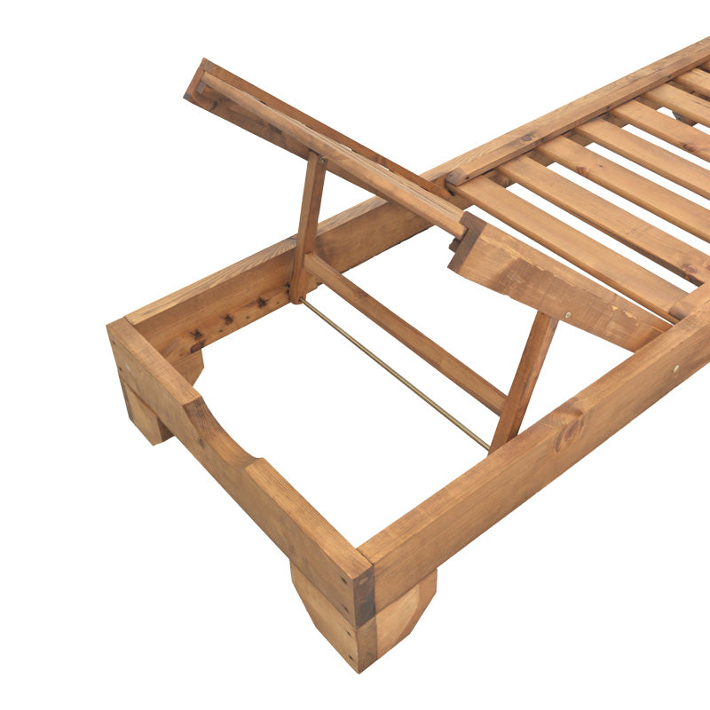 Шезлонг Zalka L1 дърво ела в цвят орех 66x197x28см