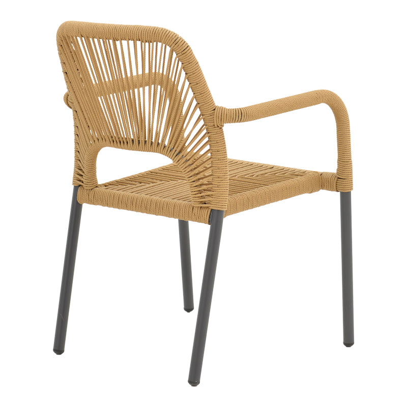 Алуминиев фотьойл Norture стифиращ антрацит рамка-естествен ратан 57x63x82см