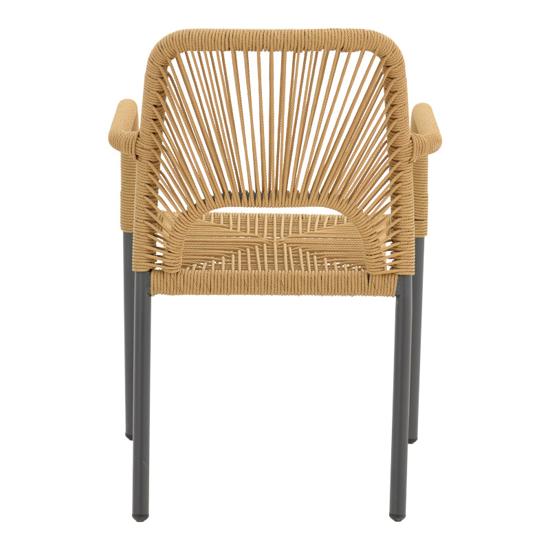 Алуминиев фотьойл Norture стифиращ антрацит рамка-естествен ратан 57x63x82см