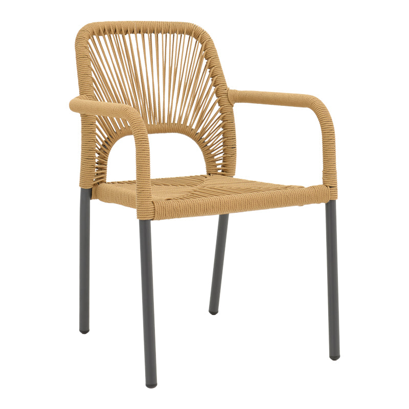 Алуминиев фотьойл Norture стифиращ антрацит рамка-естествен ратан 57x63x82см