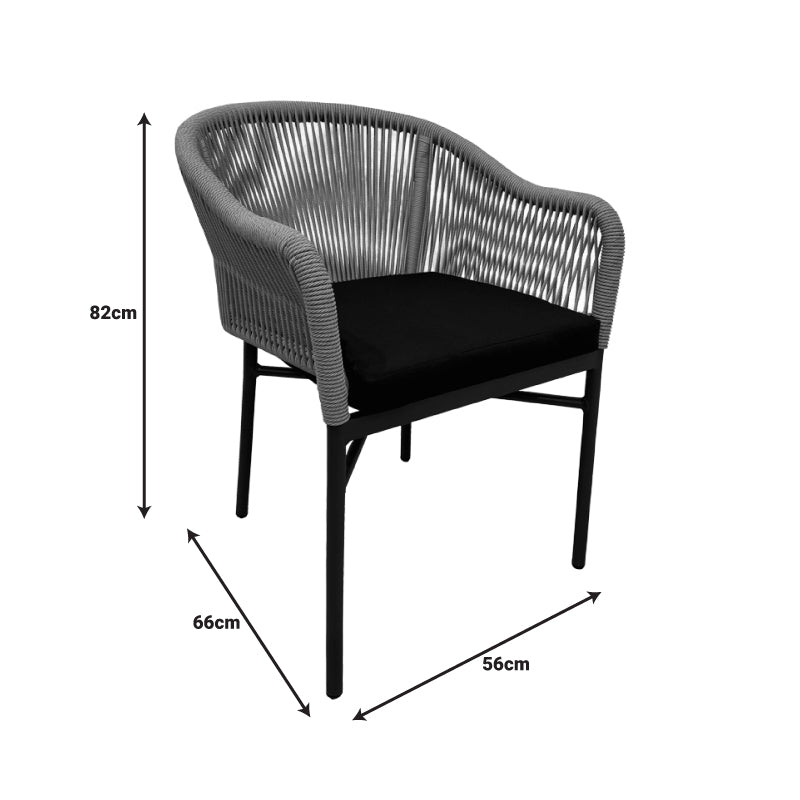 Алуминиев фотьойл Legana стифираща антрацитна рамка-естествен ратан 56x66x82см