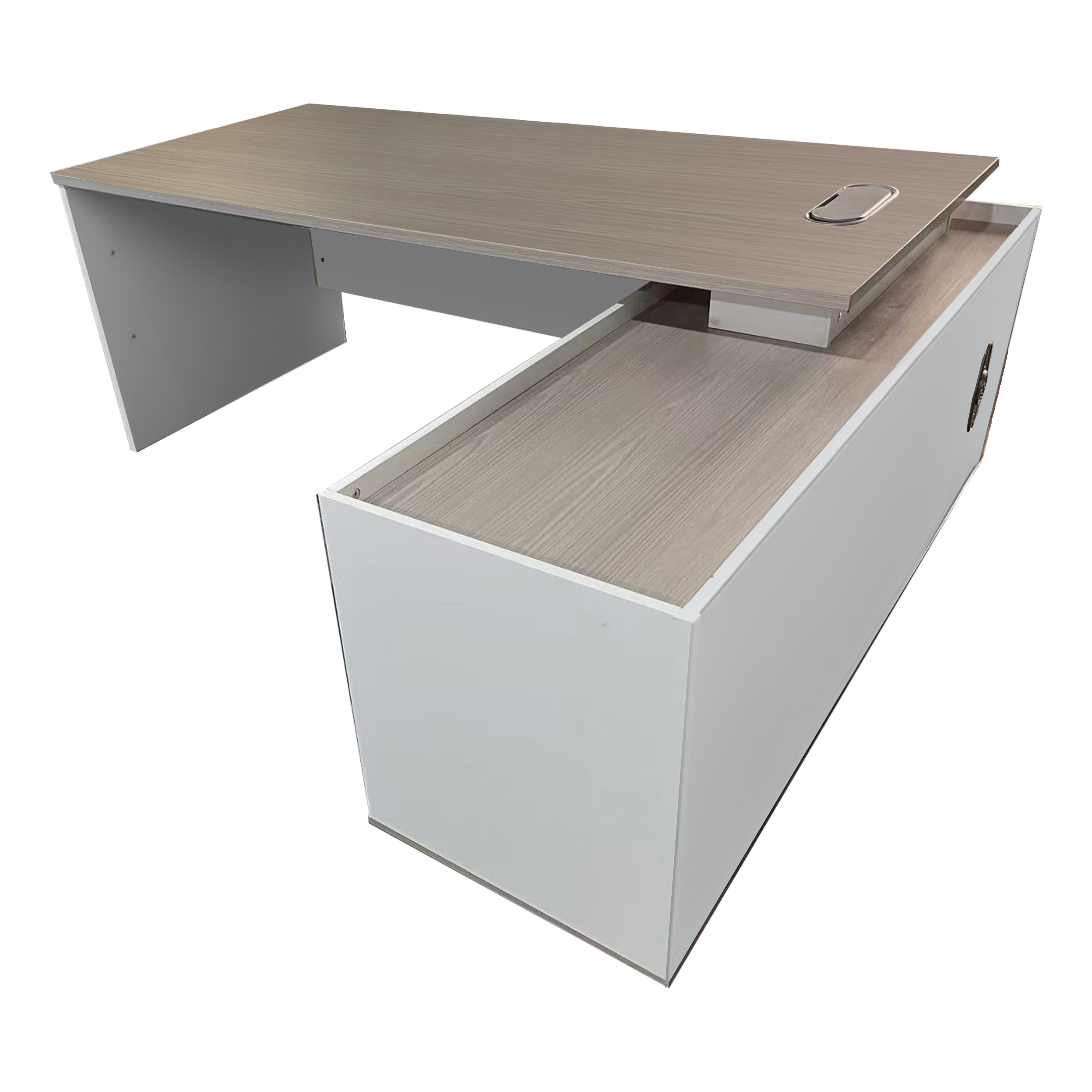 Професионално работно ъглово бюро Armadi сонома-бял цвят 200x90x75см