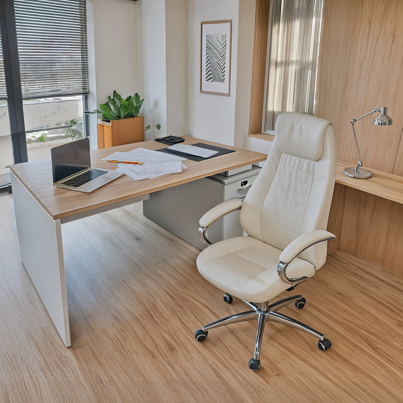 Работно бюро Armadi с шкаф сонома-бял цвят 180x80x75см