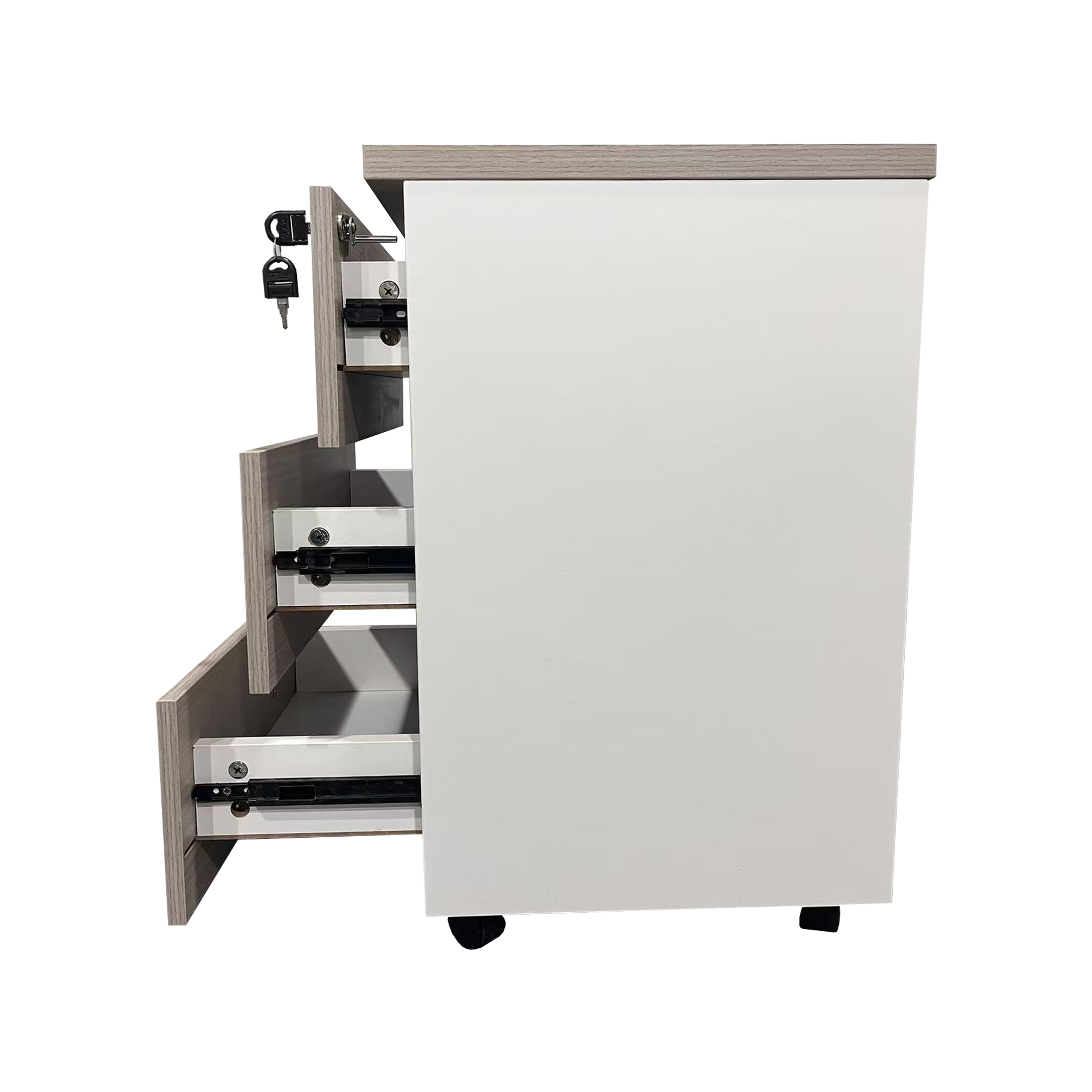 Чекмедже за бюро Armadi на колела в цвят sonoma-white 40x40x55см