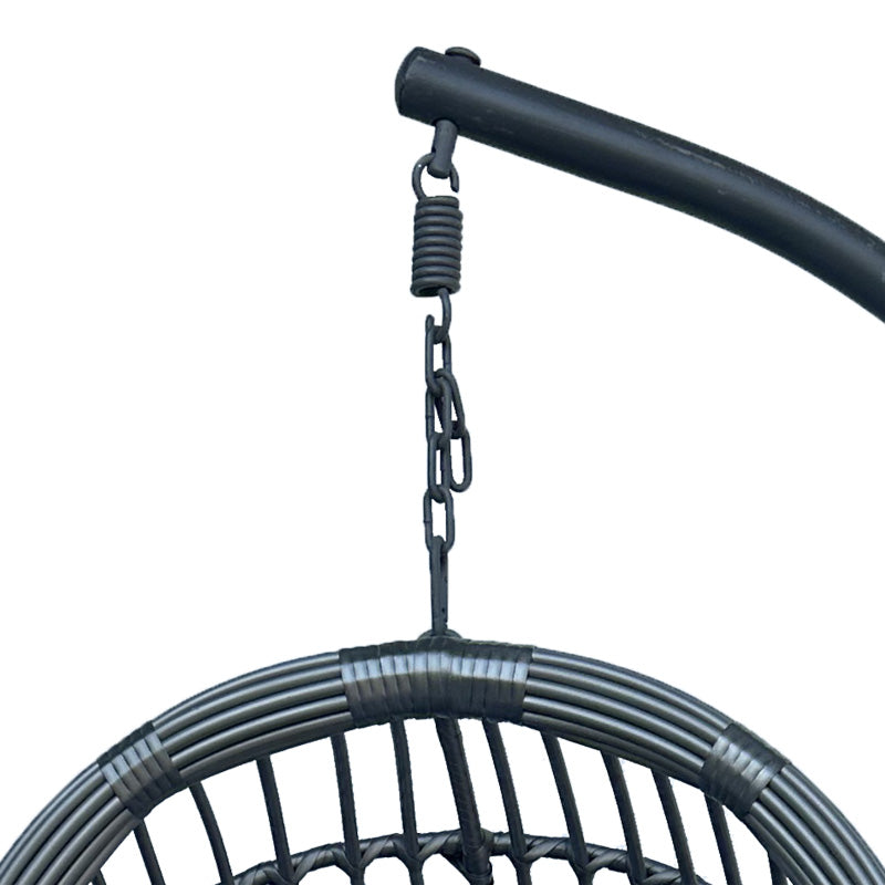 Градинска люлка Cungo с метална основа - пе ратан в сив цвят 125x105x195см