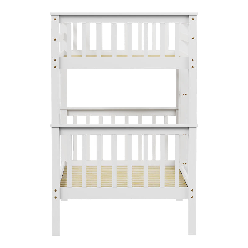 Детско двуетажно легло Nani борово дърво в бял нюанс за матрак 90x190см