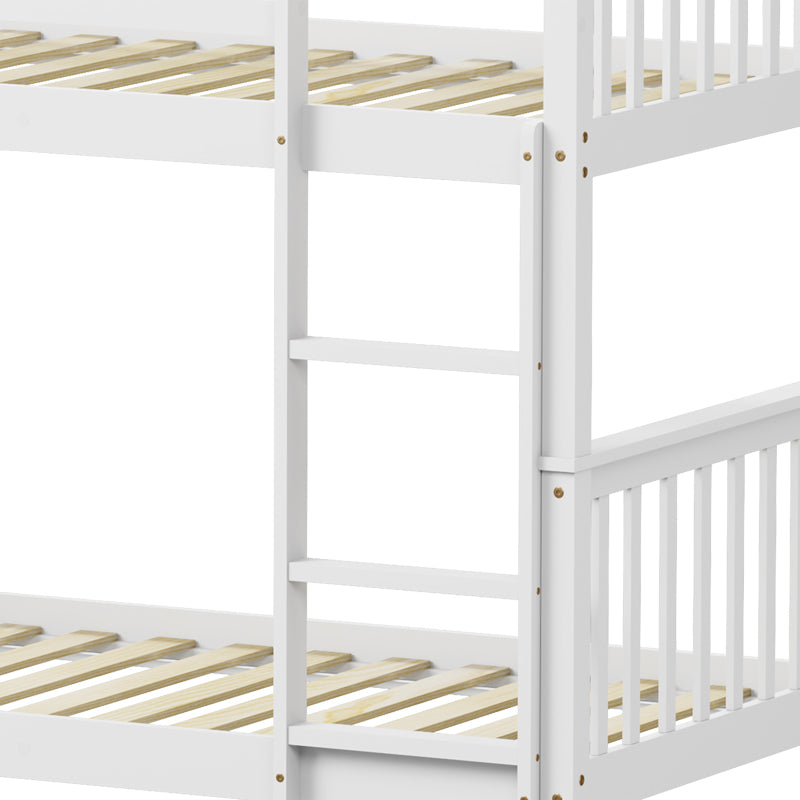 Детско двуетажно легло Nani борово дърво в бял нюанс за матрак 90x190см