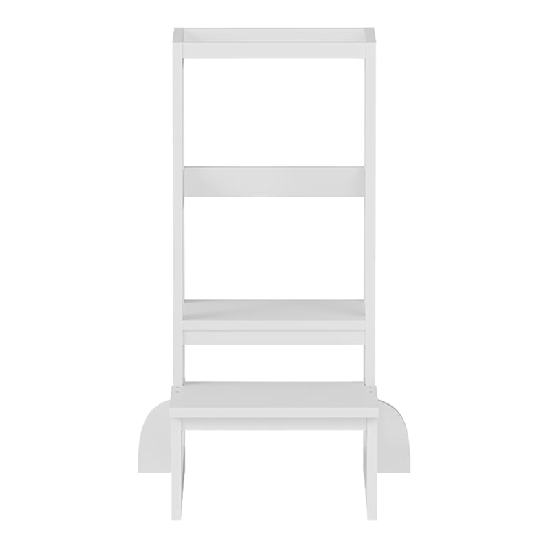 Учебна кула за деца chiquel монтесори стил дърво в бял цвят 45.7x51x90см