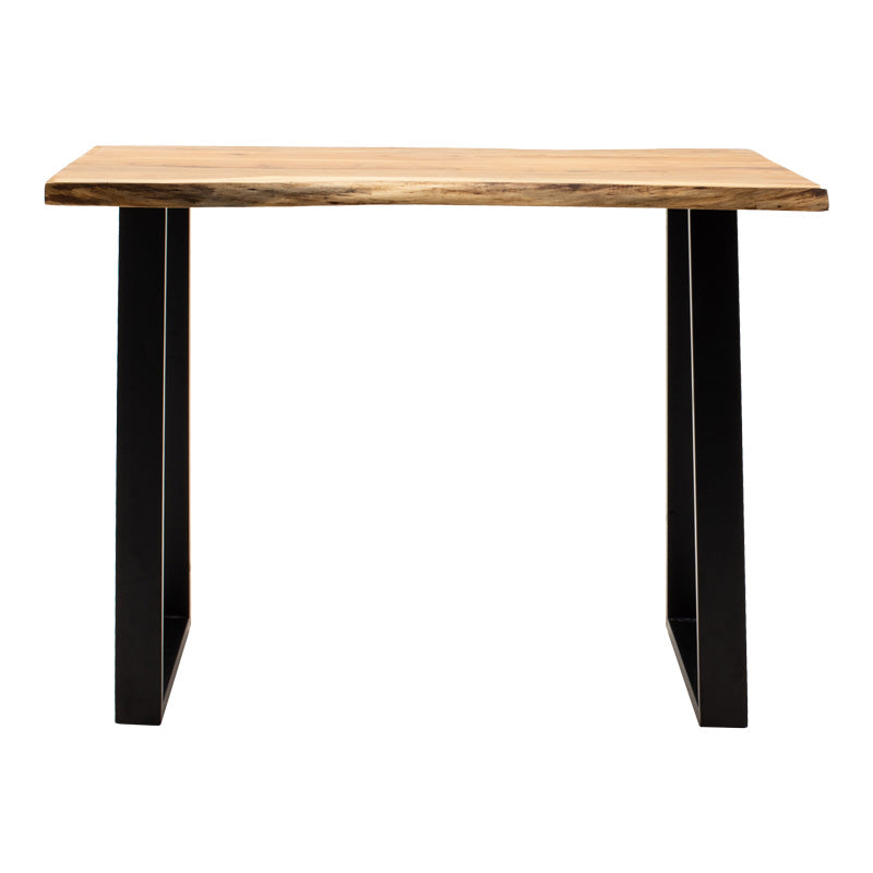 Бар маса Miles акациево дърво масив 3.7-4см в естествен нюанс с черни метални крака 120x53x97cm